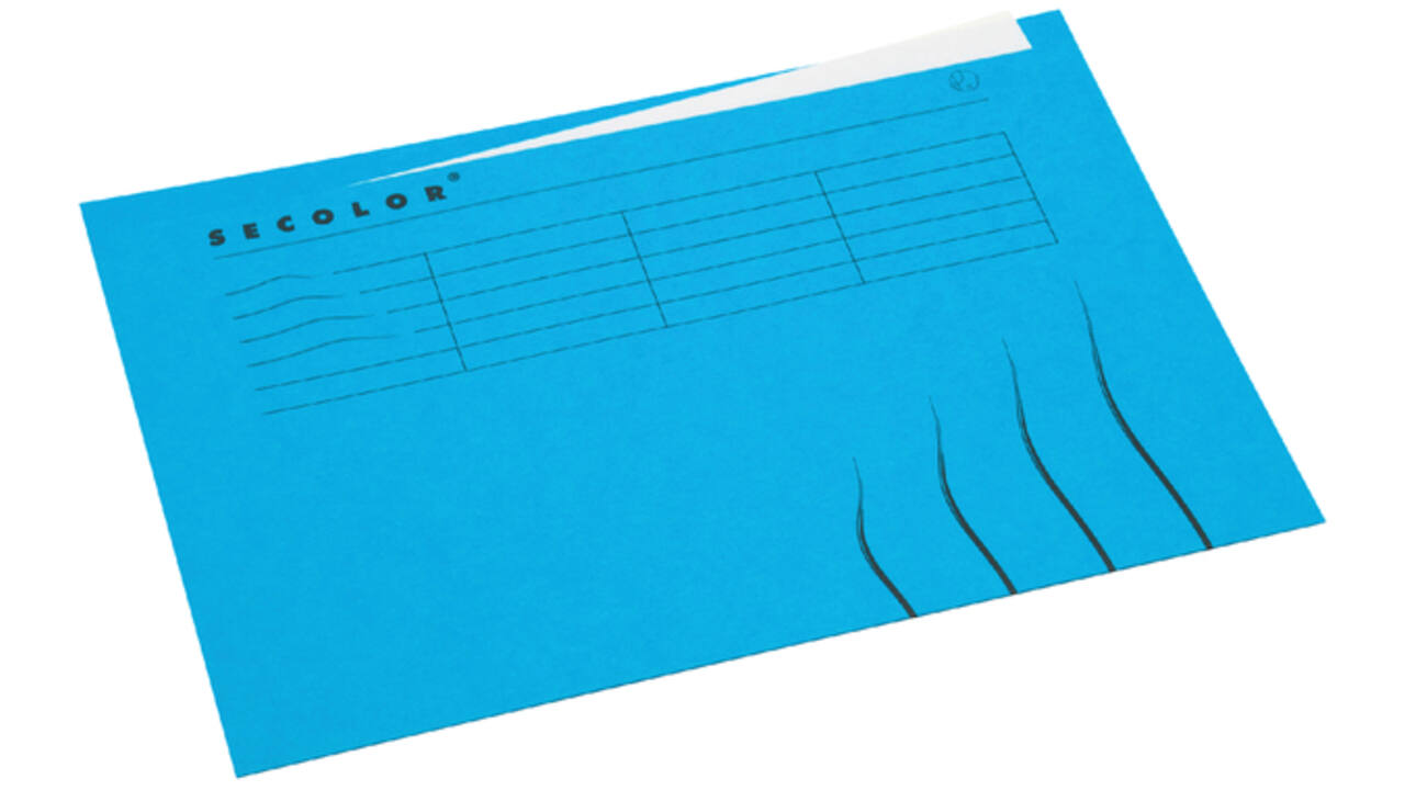 Vouwmap Secolor A4 ongelijk 225gr blauw