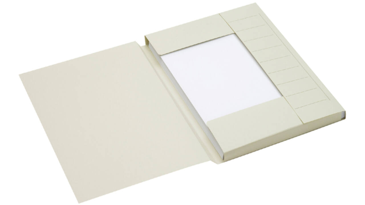 Dossiermap Secolor A4 3 kleppen 225gr grijs