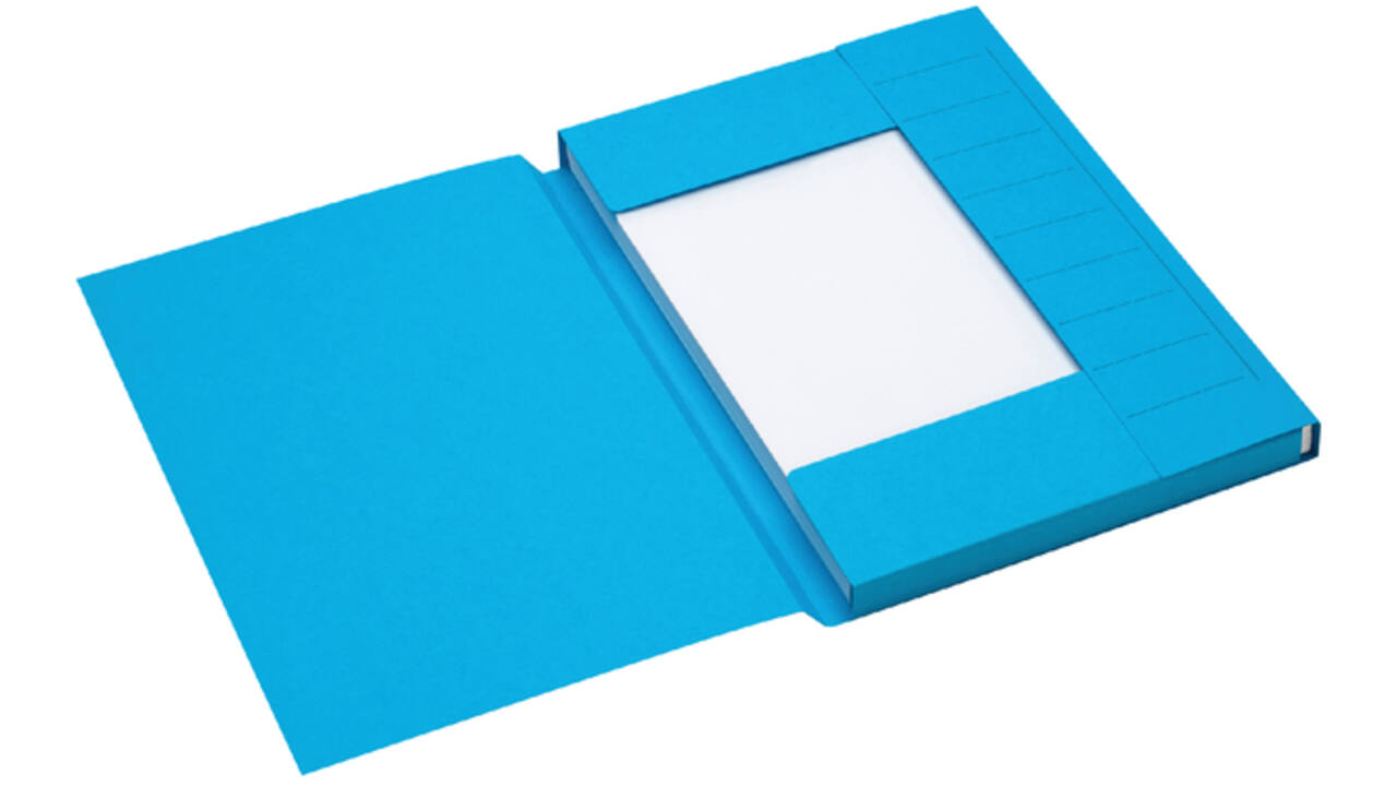 Dossiermap Secolor A4 3 kleppen 225gr blauw