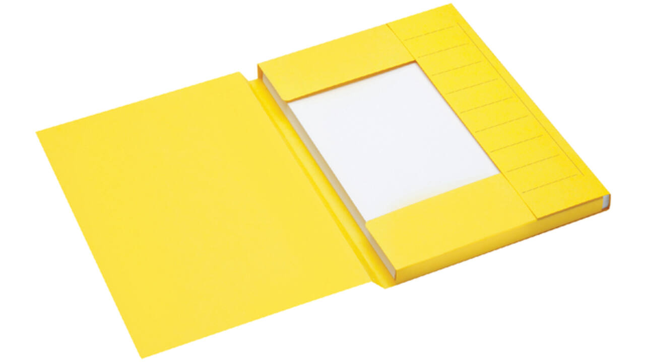 Dossiermap Secolor A4 3 kleppen 225gr geel