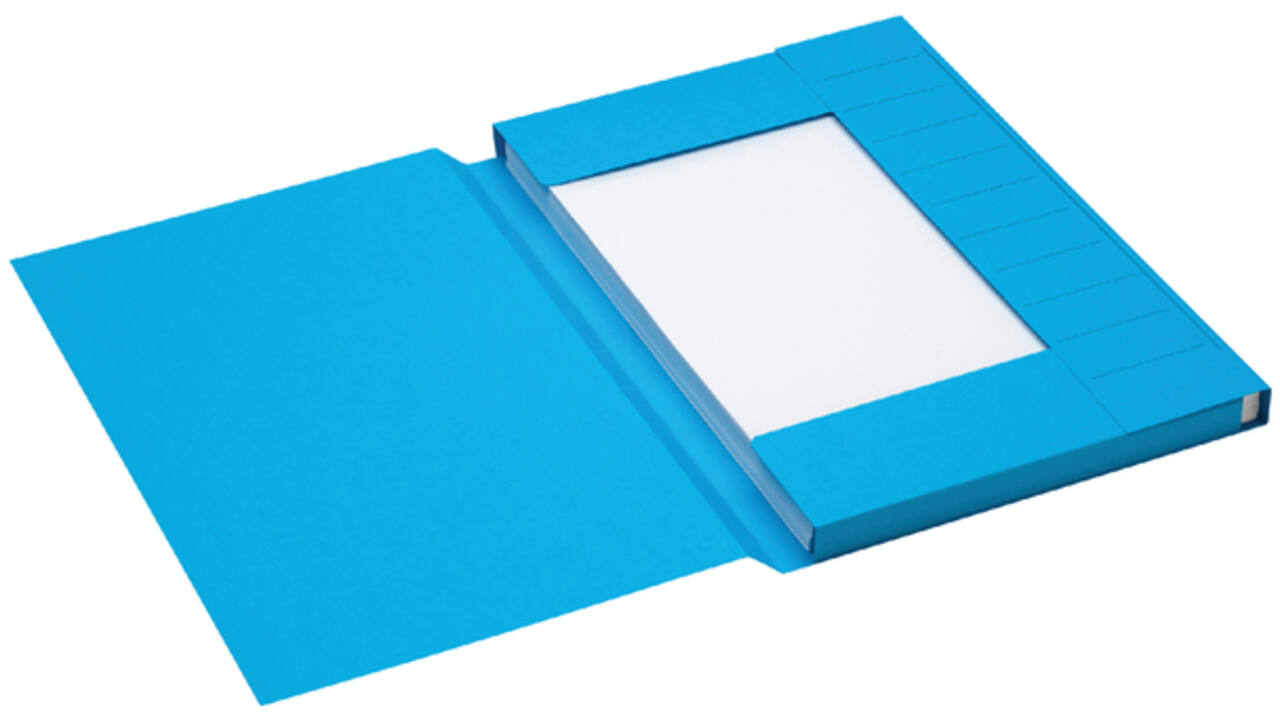 Dossiermap Secolor folio 3 kleppen 225gr blauw