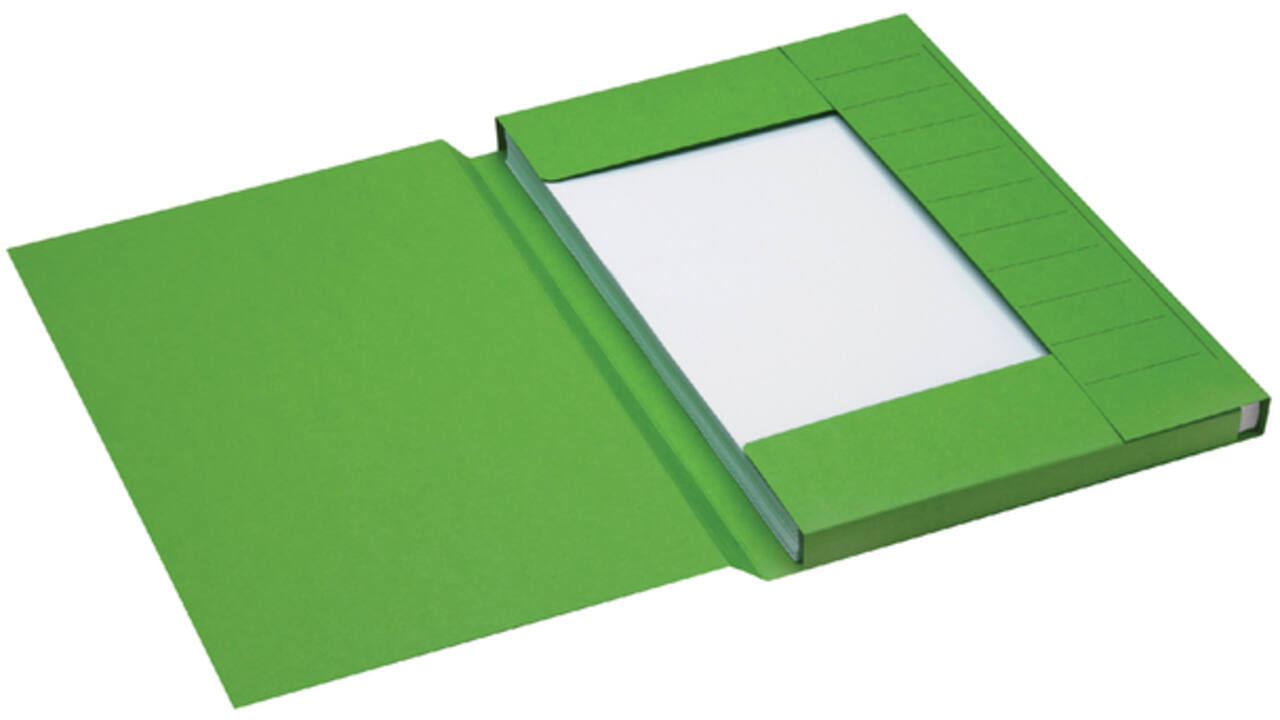 Dossiermap Secolor folio 3 kleppen 225gr groen