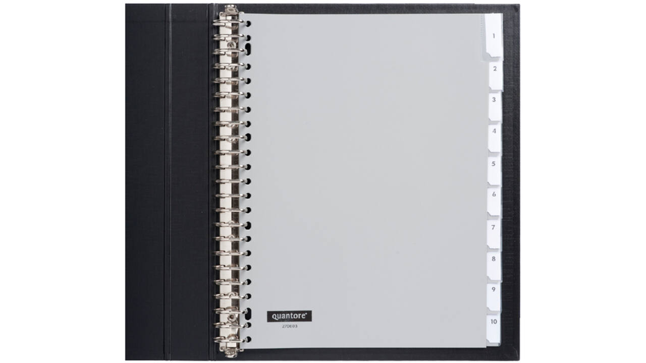 Tabbladen Quantore 23-gaats 10-delig met venster grijs PP
