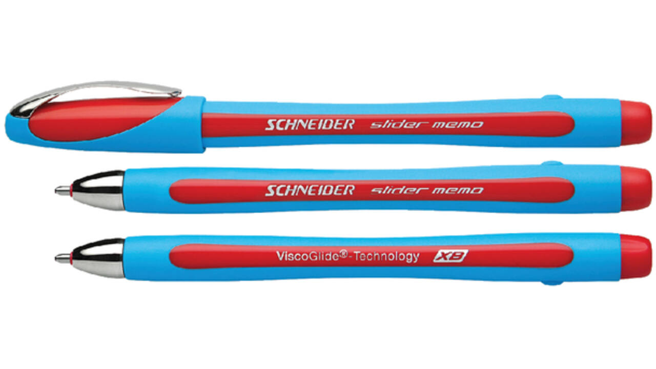 Balpen Schneider Slider Memo extra breed rood