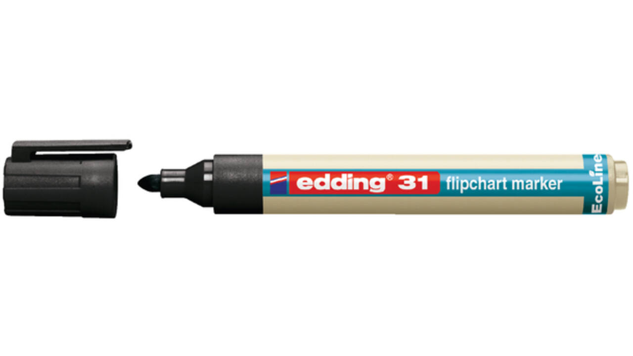 Viltstift edding 31 Ecoline voor flipover rond 1.5-3mm zwart