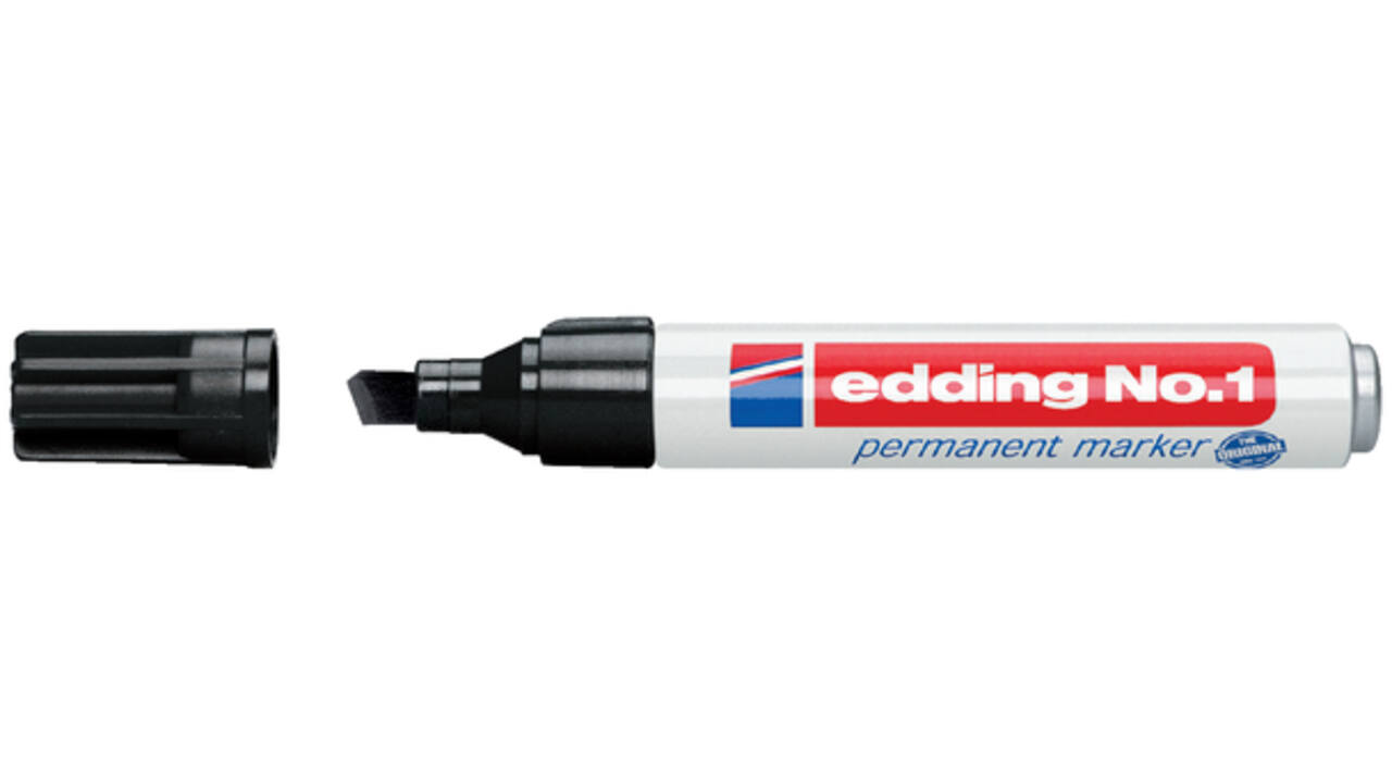 Viltstift edding 1 schuin 1-5mm zwart