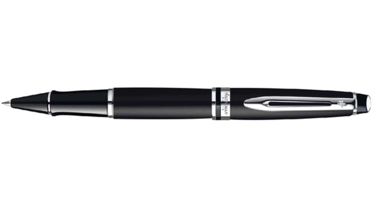 Rollerpen Waterman Expert black lacquer CT fijn