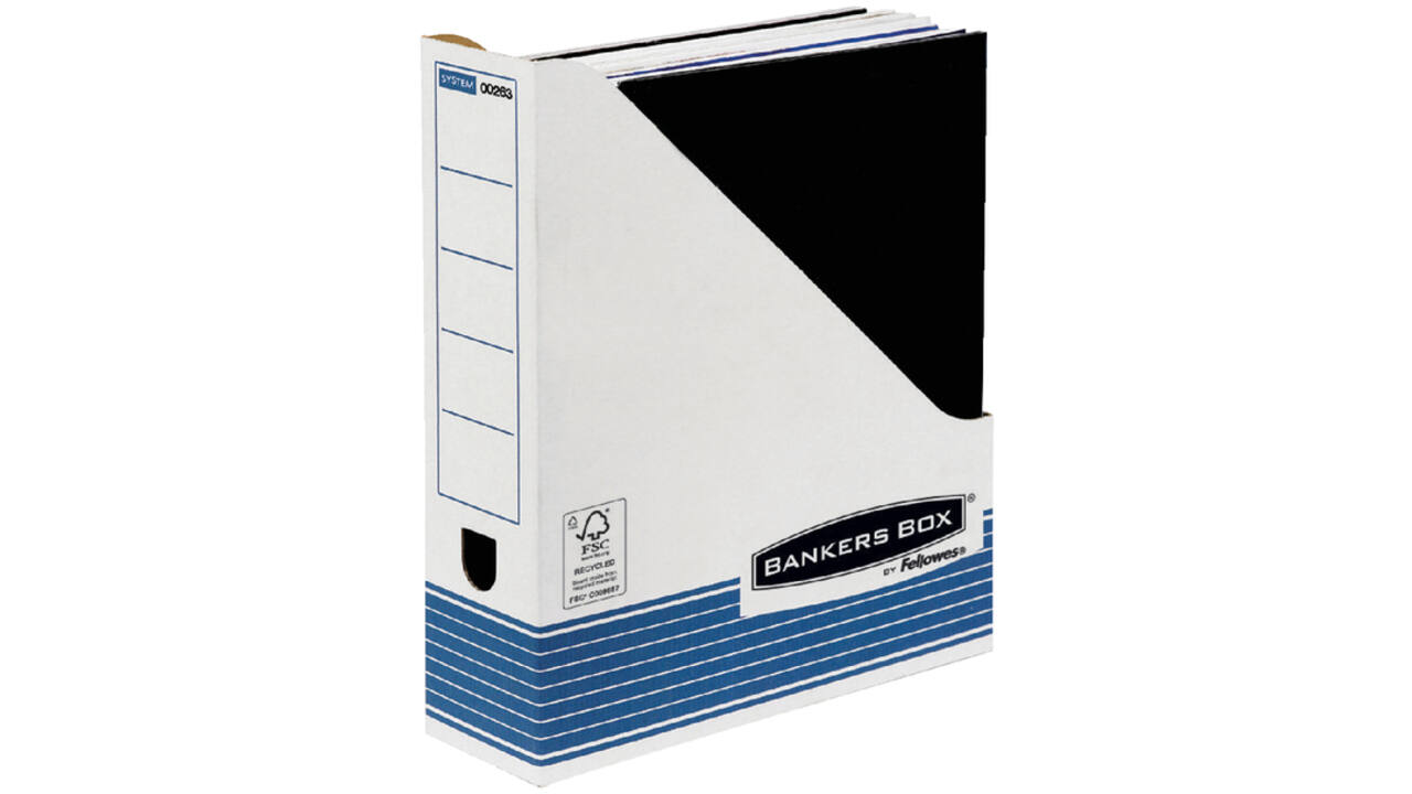 Tijdschriftcassette Bankers Box System A4 wit blauw