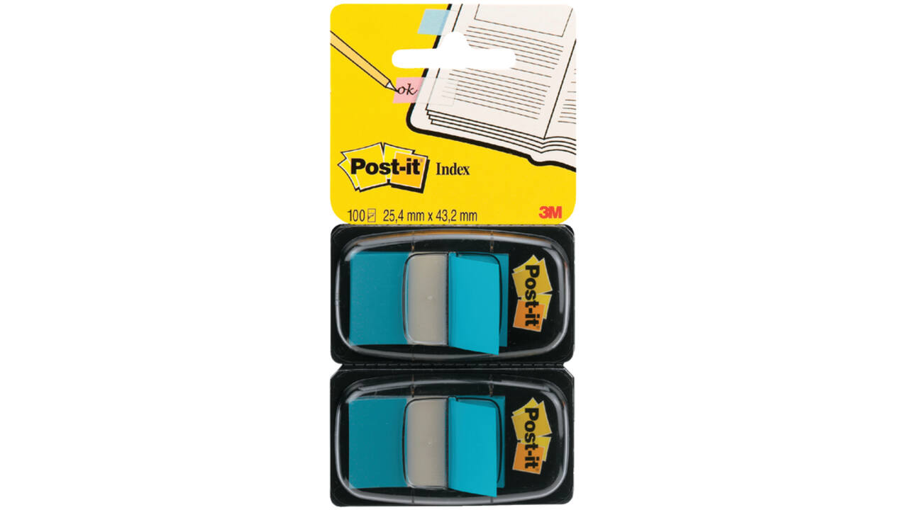 Indextabs Post-it 680 25.4x43.2mm duopack blauw 2x 50 tabs