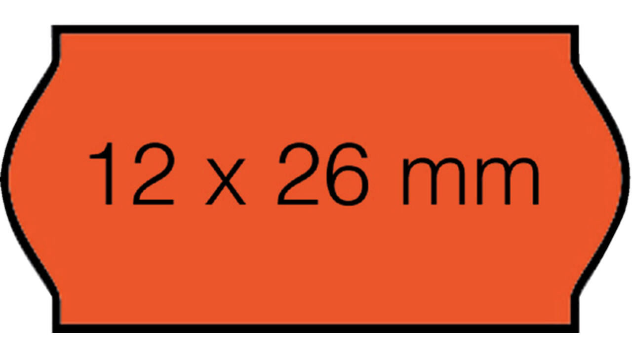 Prijsetiket 12x26mm Open-Data C6 permanent fluor rood
