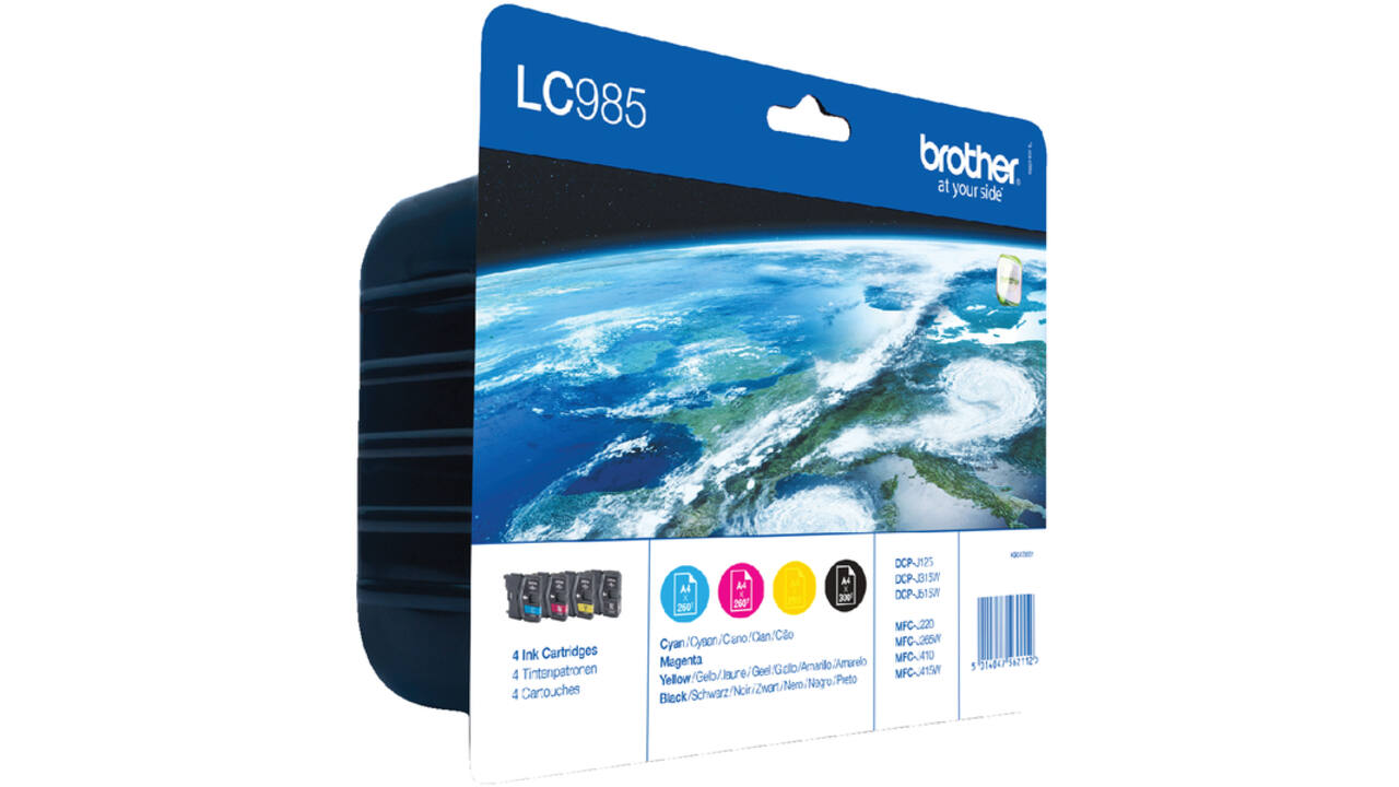 Inktcartridge Brother LC-985VALBP zwart + 3 kleuren