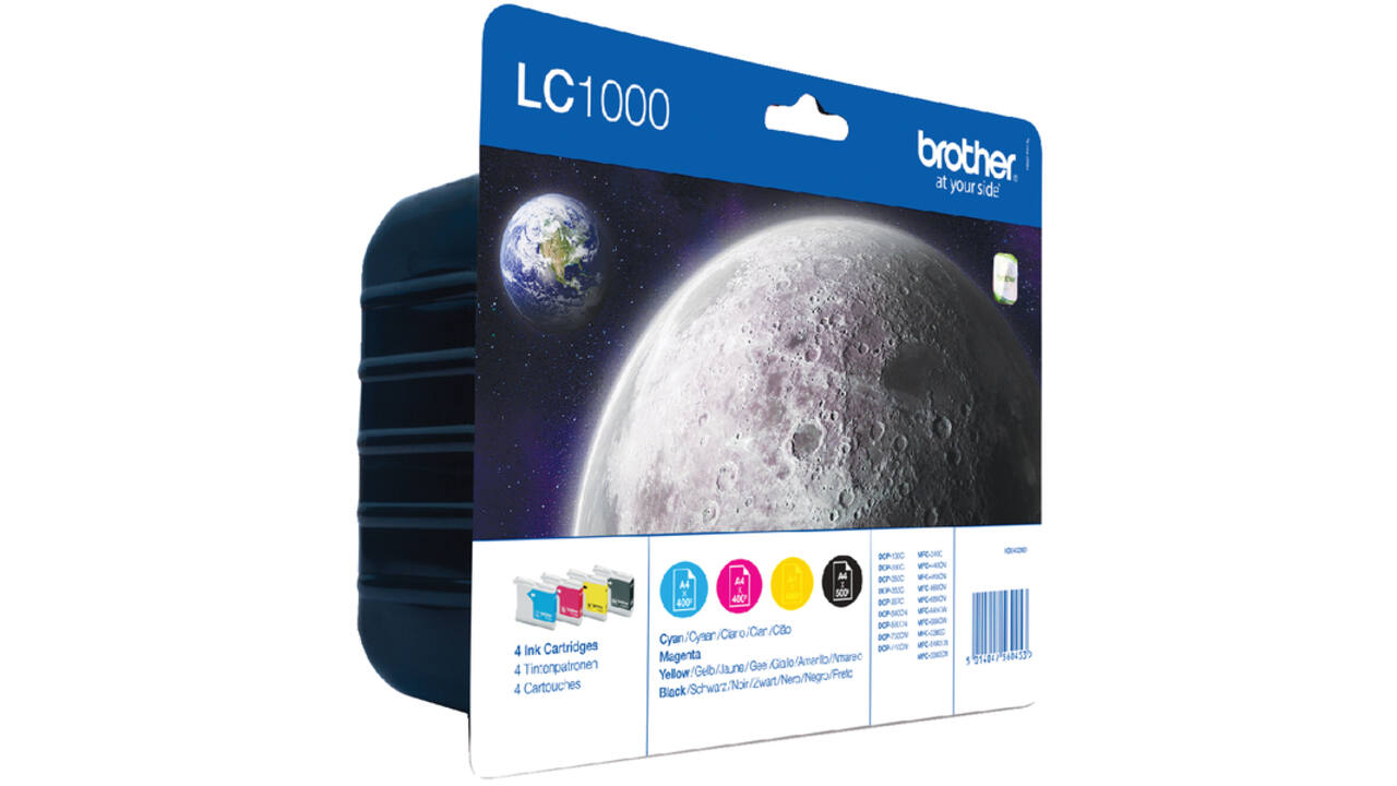 Inktcartridge Brother LC-1000VALBP zwart + 3 kleuren