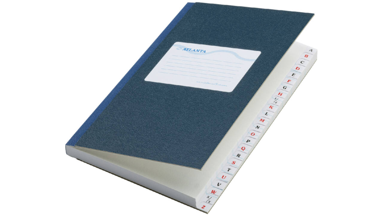 Register Djois Atlanta 165x105mm lijn 192blz met alfabet blauw