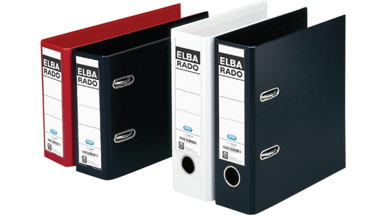 Ordner Elba Rado Plast A5 dwars 75mm pvc zwart
