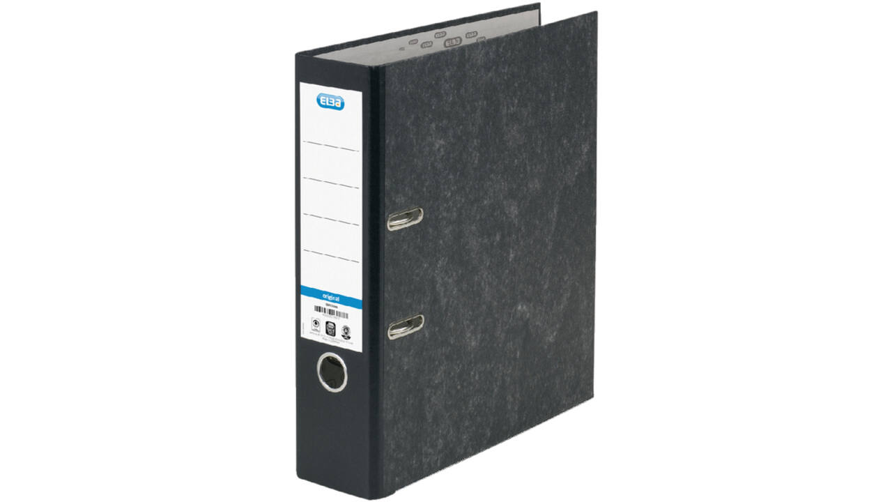 Ordner Elba Smart Original A4 80mm karton zwart gewolkt