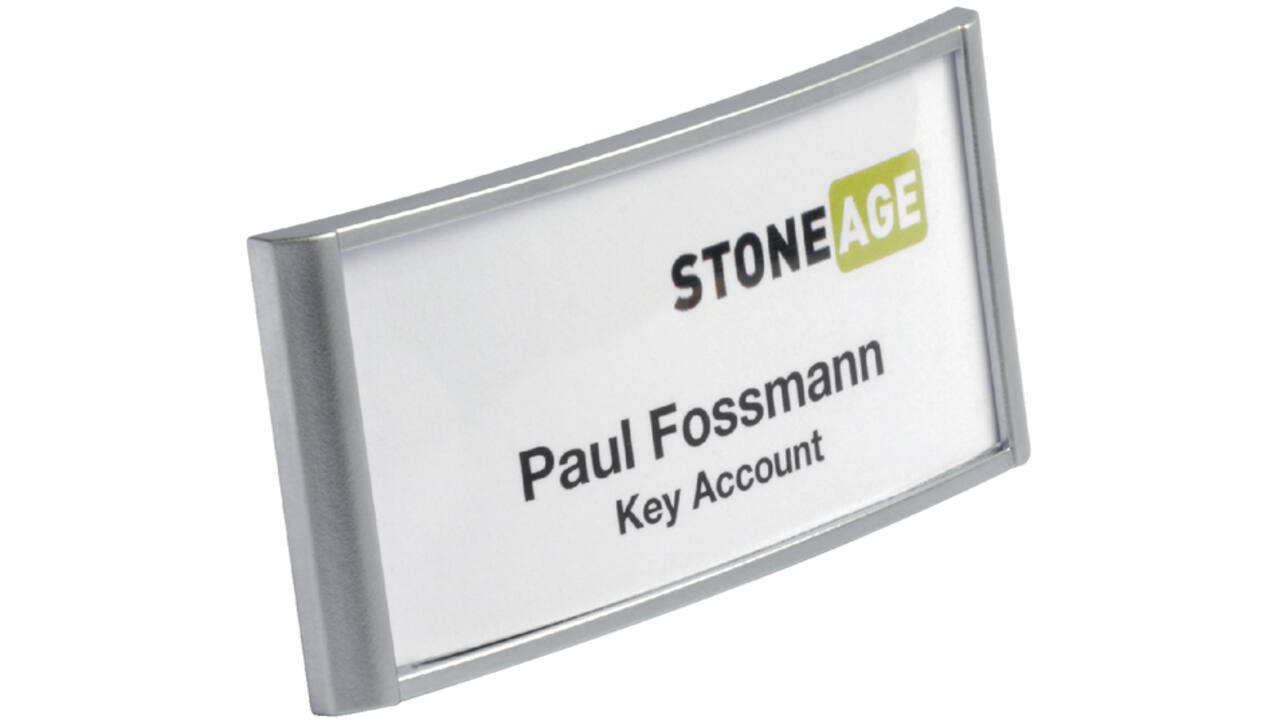 Badge Durable 8540 classic met magneet 30x65mm zilvergrijs