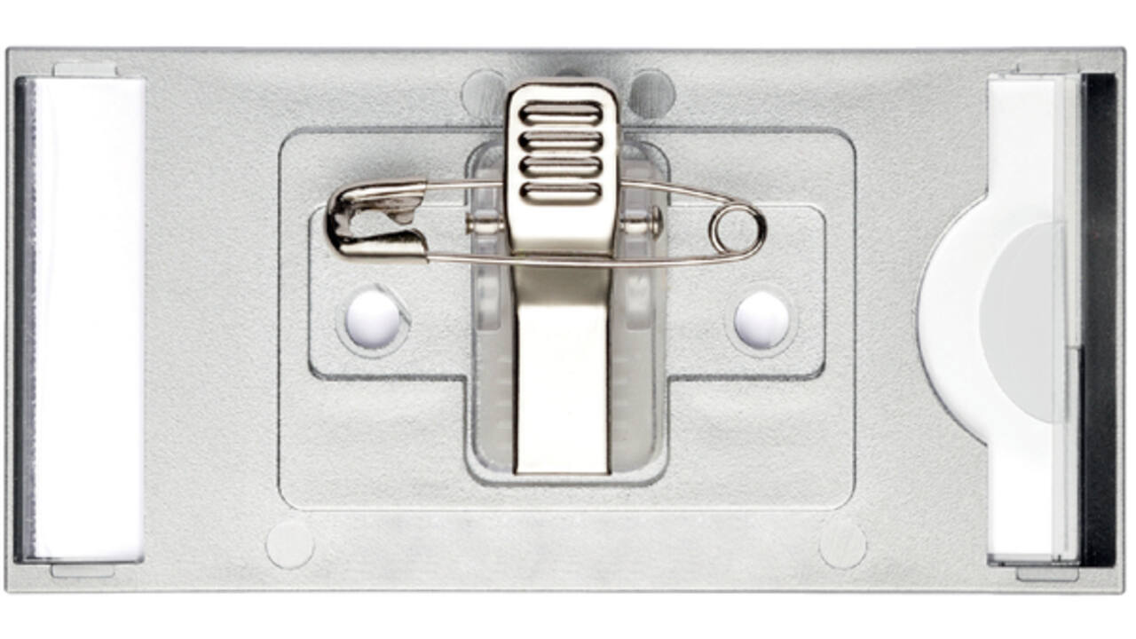 Badge Durable 8543 classic met combiklem 34x74mm zilvergrijs
