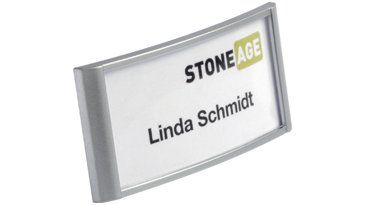 Badge Durable 8542 classic met magneet 34x74mm zilvergrijs
