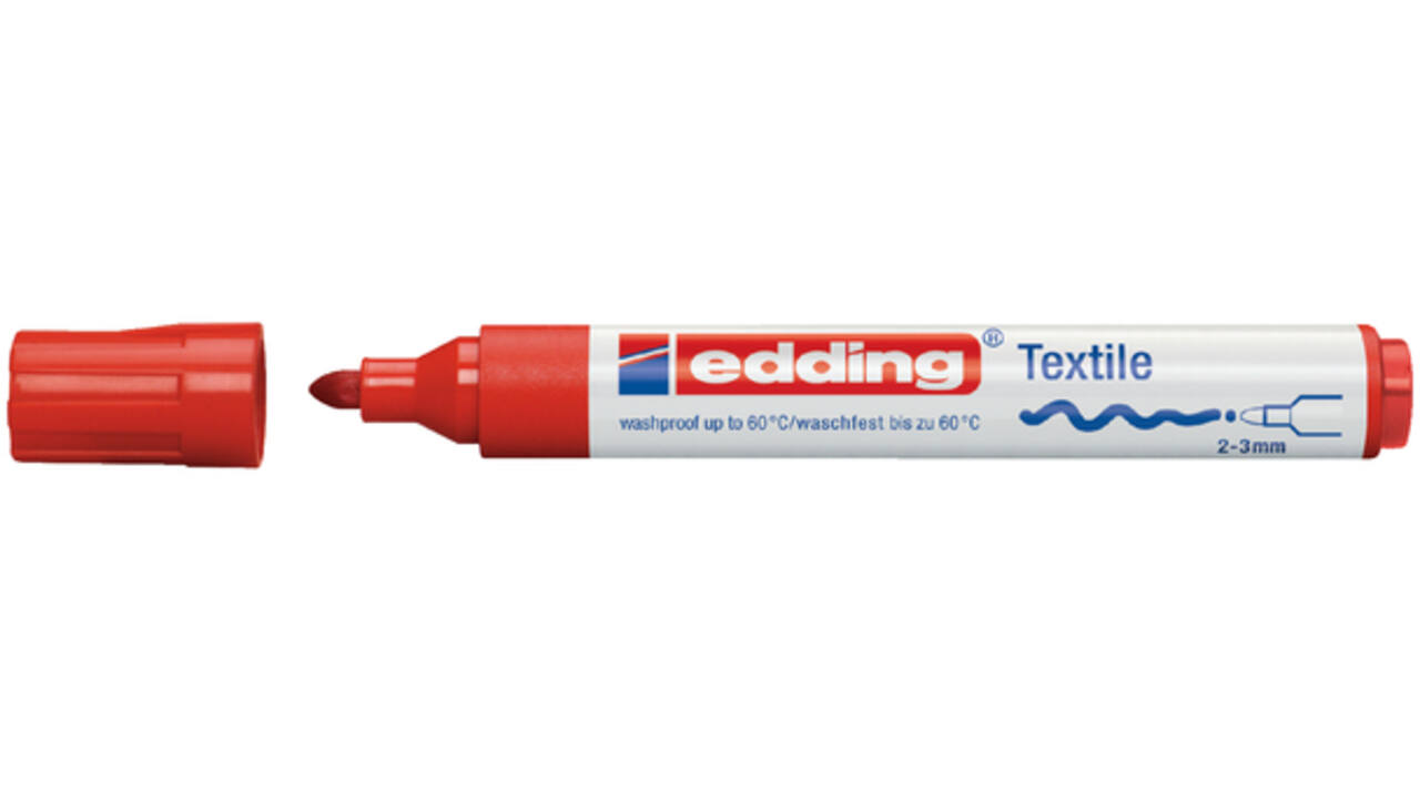 Viltstift edding 4500 textiel rond 2-3mm rood