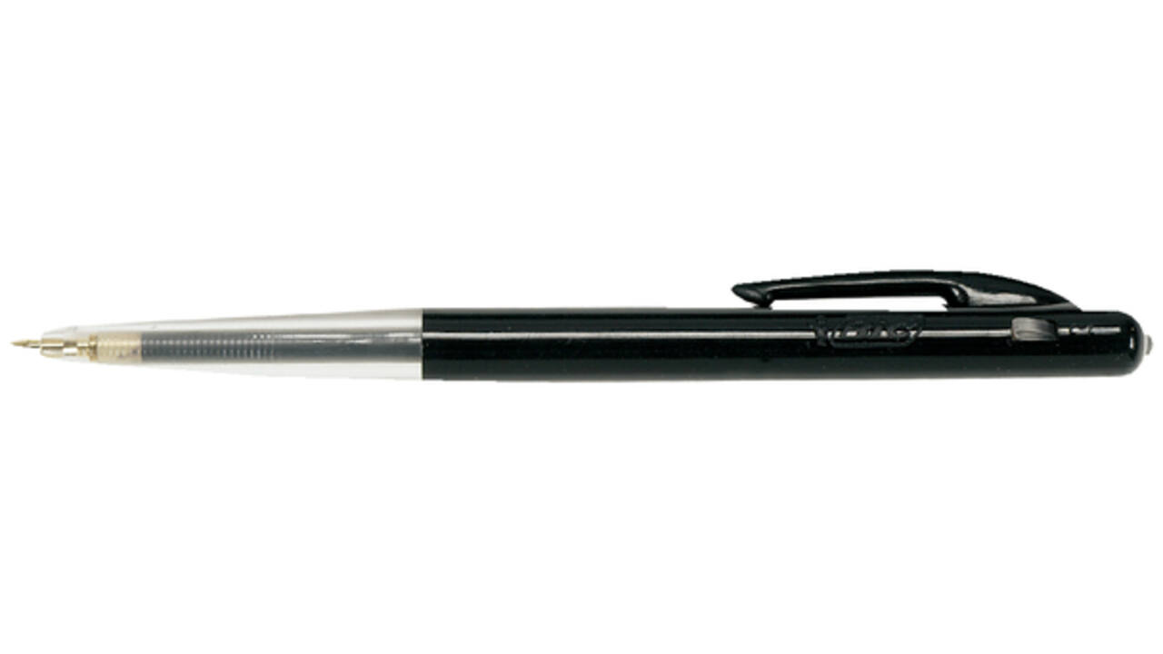 Balpen Bic M10 medium zwart blister à 2 stuks
