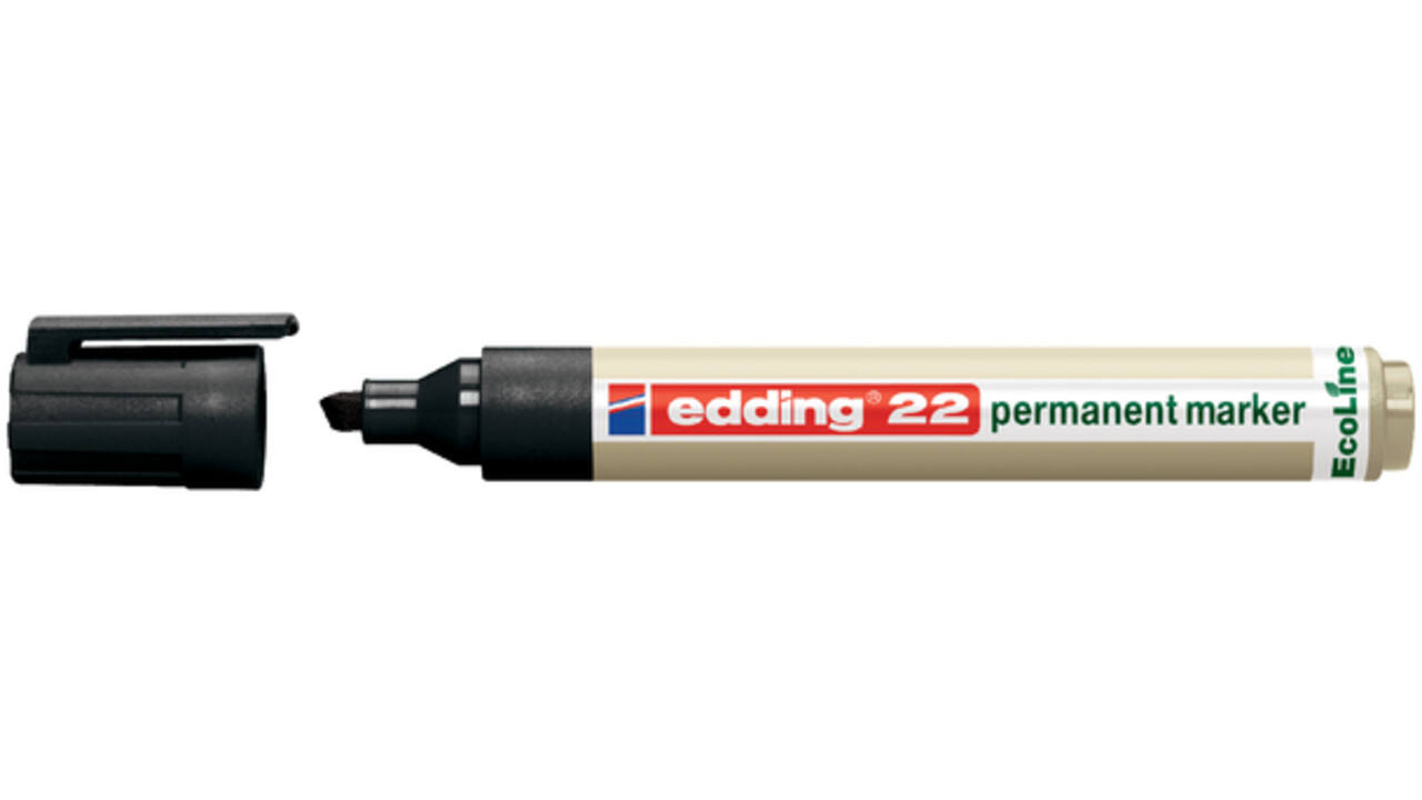Viltstift edding 22 Ecoline schuin zwart 1-5mm
