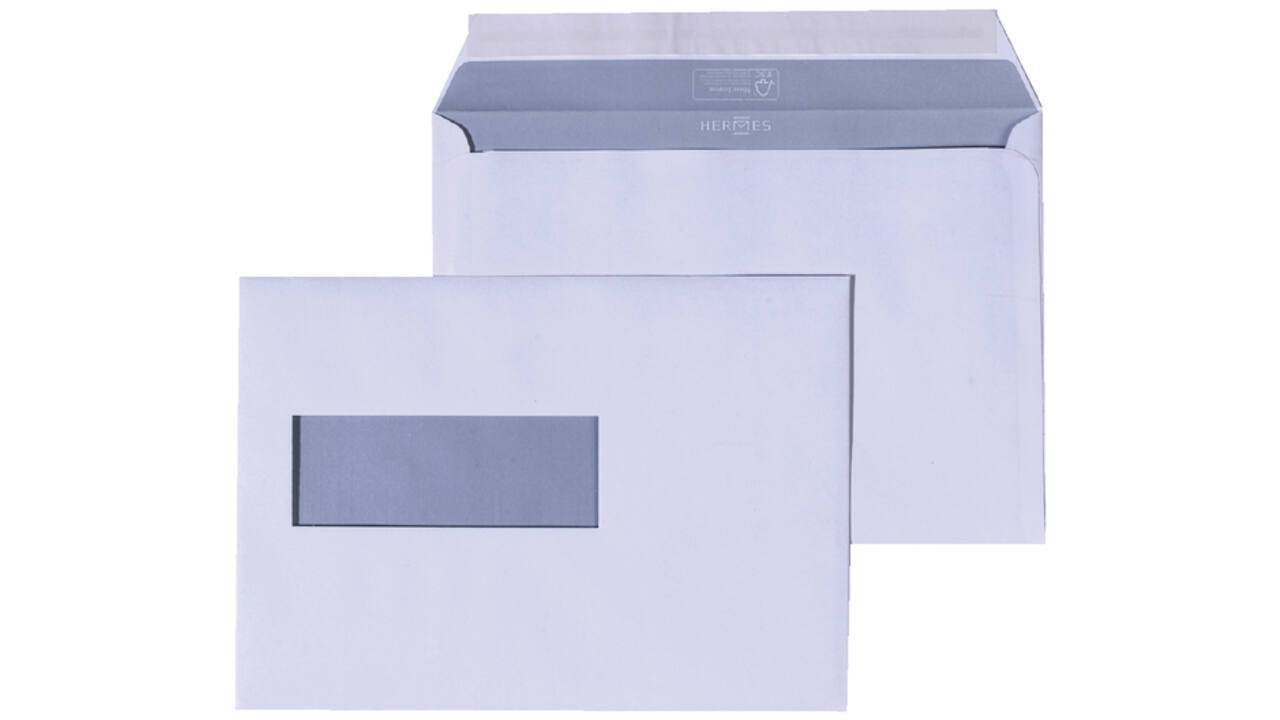 Envelop Hermes C5 162x229mm venster 4x11 links zelfkl 500st