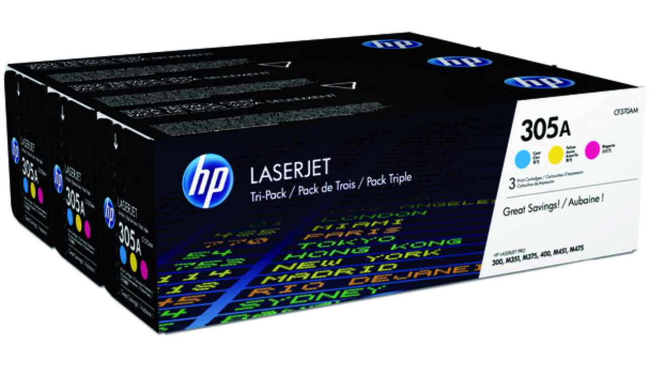 Tonercartridge HP CF370AM 305A 3 kleuren