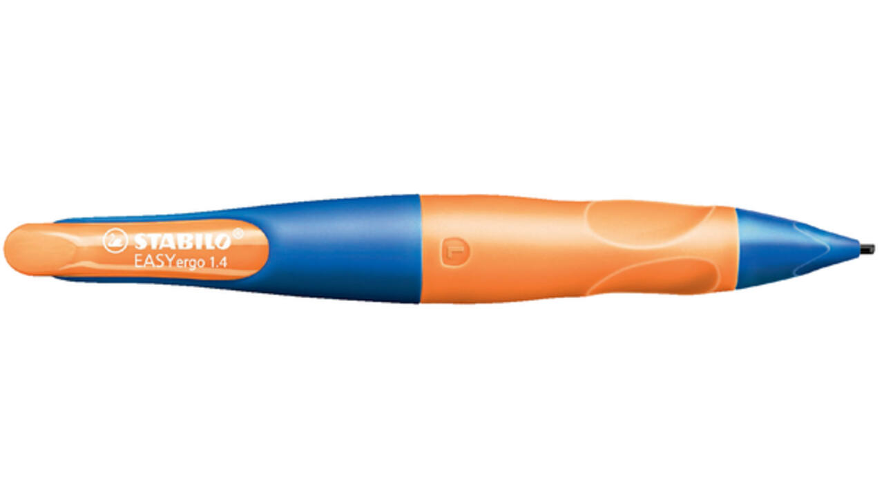 Vulpotlood STABILO Easyergo HB 1.4mm linkshandig ultramarine/neon oranje blister à 1 stuk