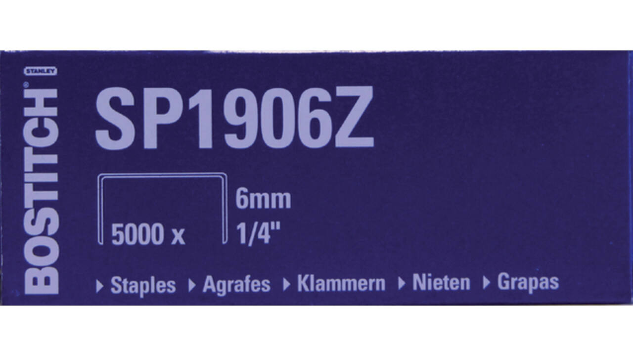 Nieten Bostitch SP1906Z staal 6mm rechte rug 5000stuks