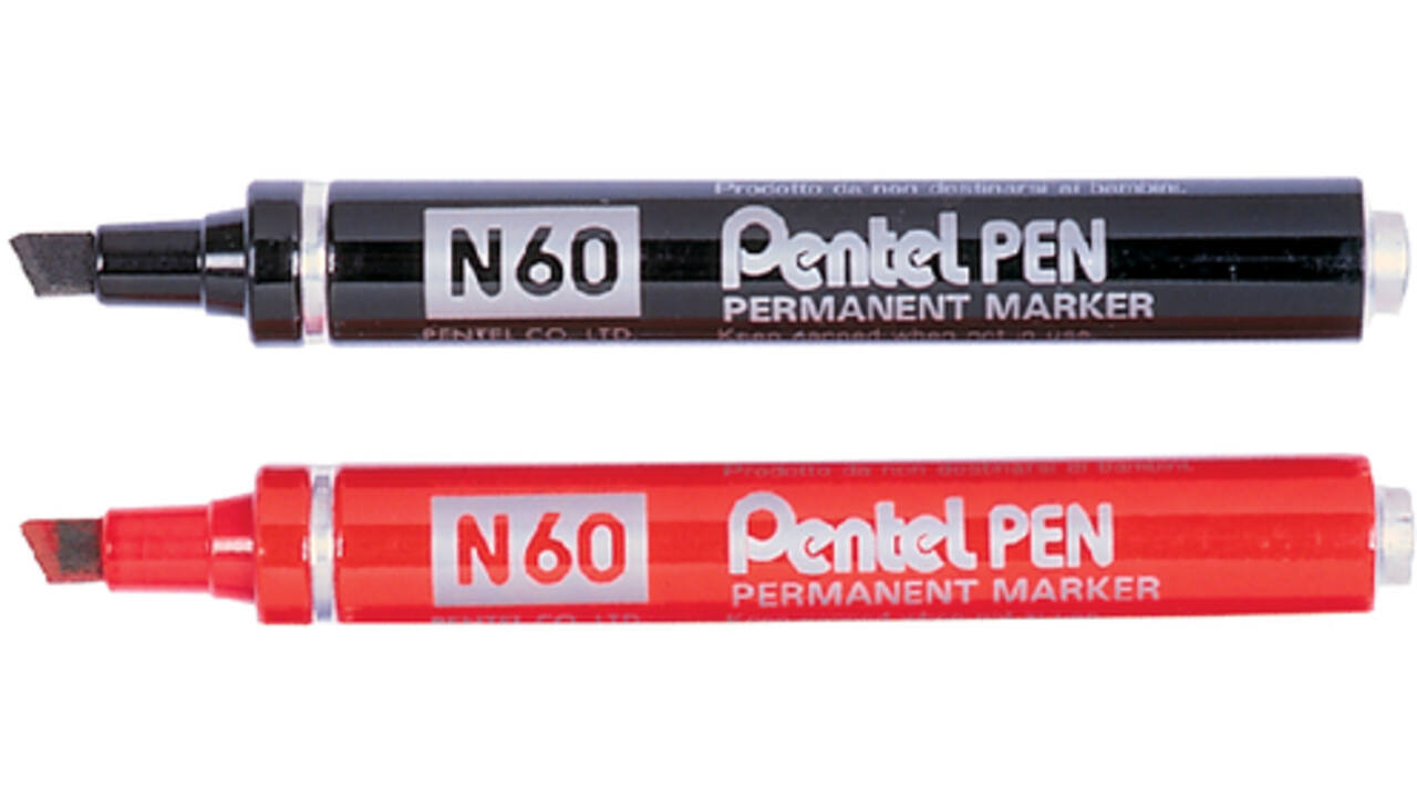 Viltstift Pentel N60 schuin 1.2-6mm rood