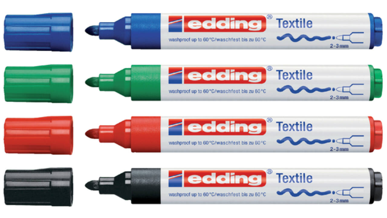 Viltstift edding 4500 textiel rond 2-3mm blauw