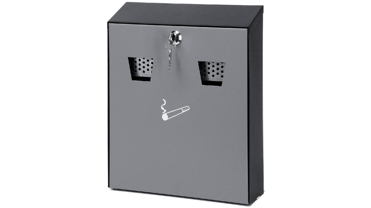 Asbak wand zwart/grijs
