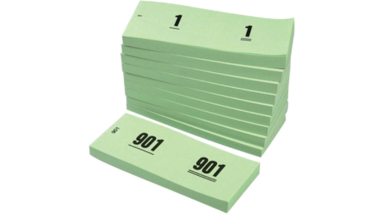 Nummerblok 42x105mm nummering 1-1000 groen 10 stuks