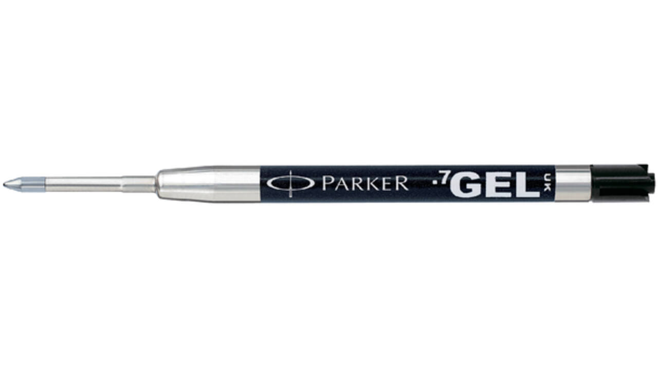 Gelschrijvervulling Parker Quink medium zwart blister à 1 stuk