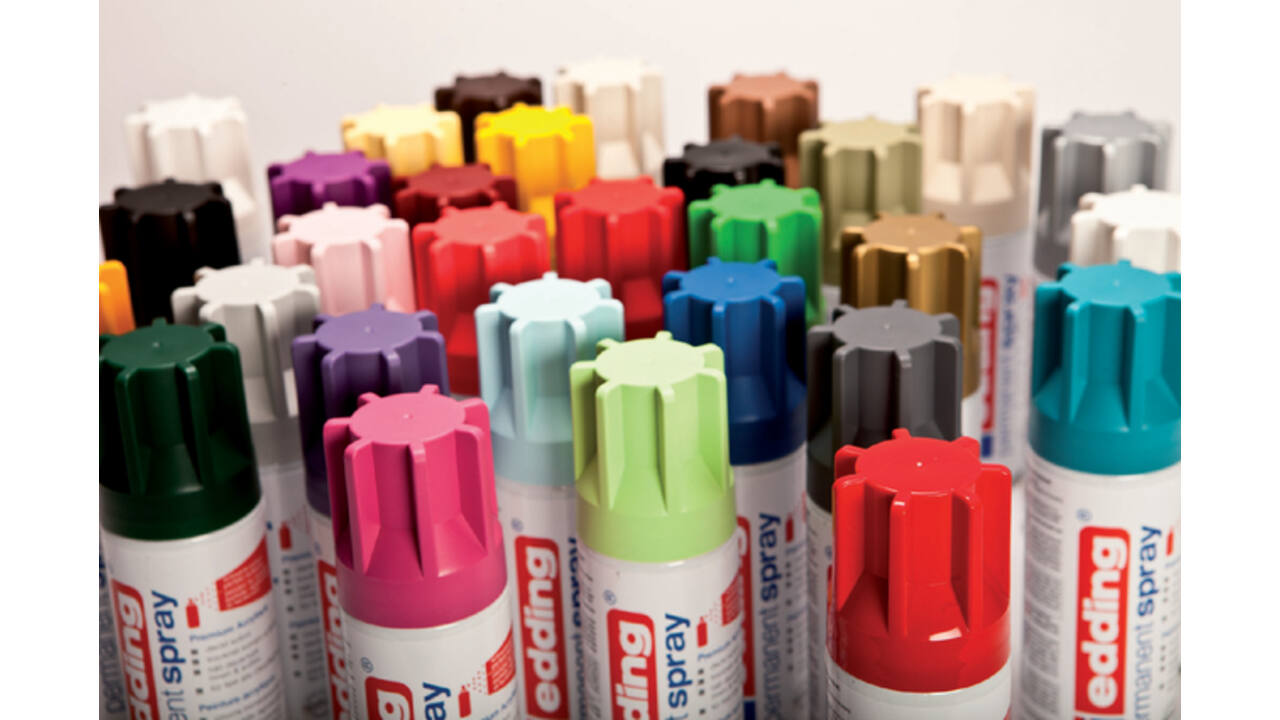 Verfspuitbus edding 5200 permanent spray glossy diepzwart