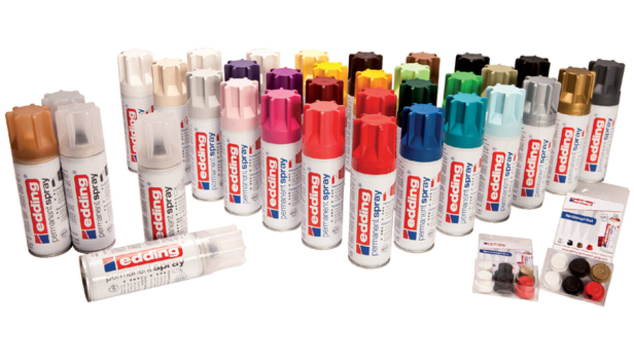 Verfspuitbus edding 5200 permanent spray glossy diepzwart