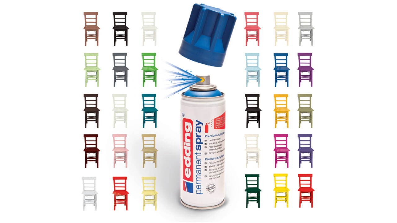 Verfspuitbus edding 5200 permanent spray glossy diepzwart