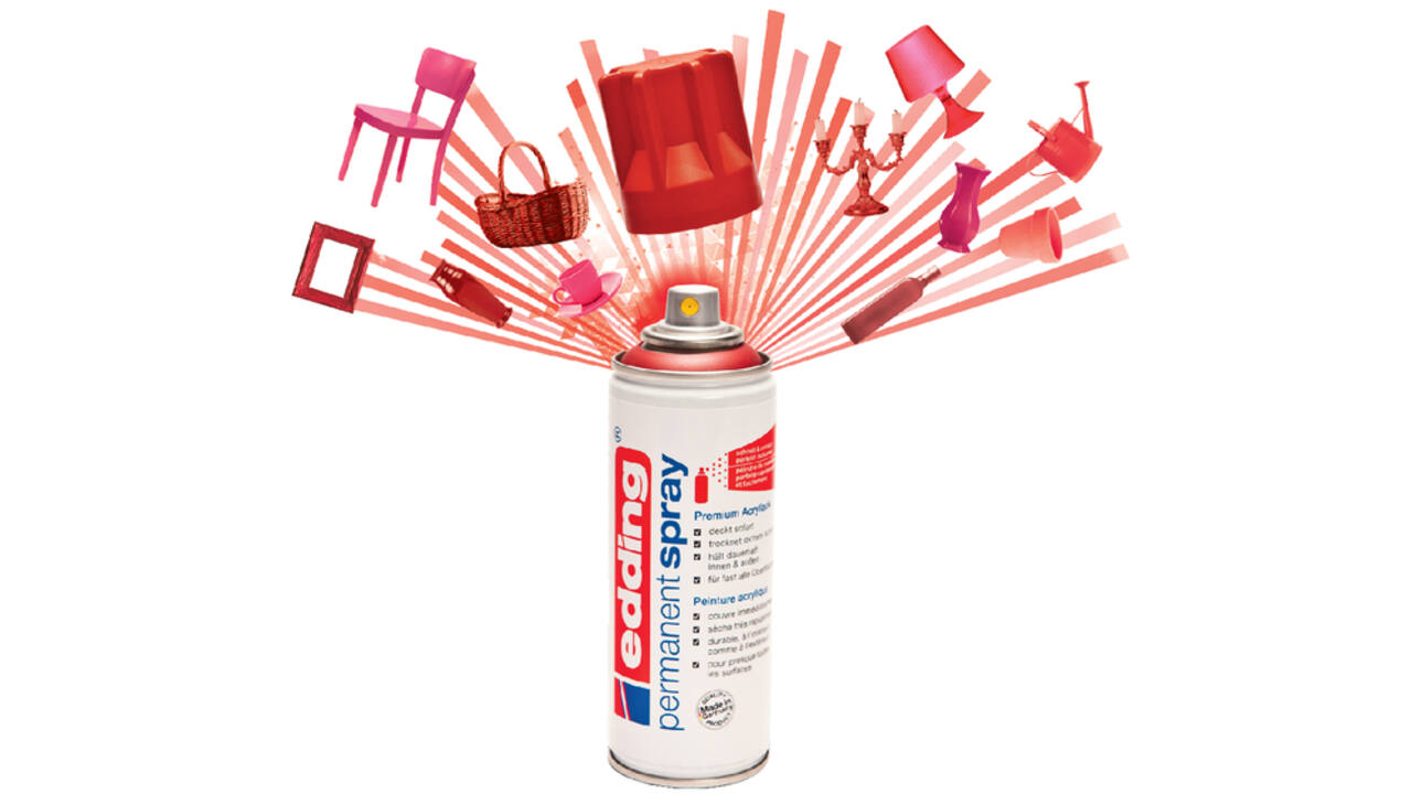Verfspuitbus edding 5200 permanent spray glossy diepzwart