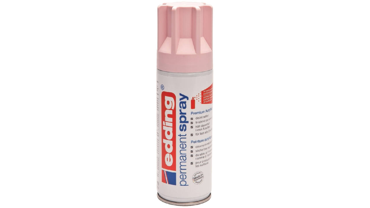 Verfspuitbus edding 5200 permanent spray mat pastelroze
