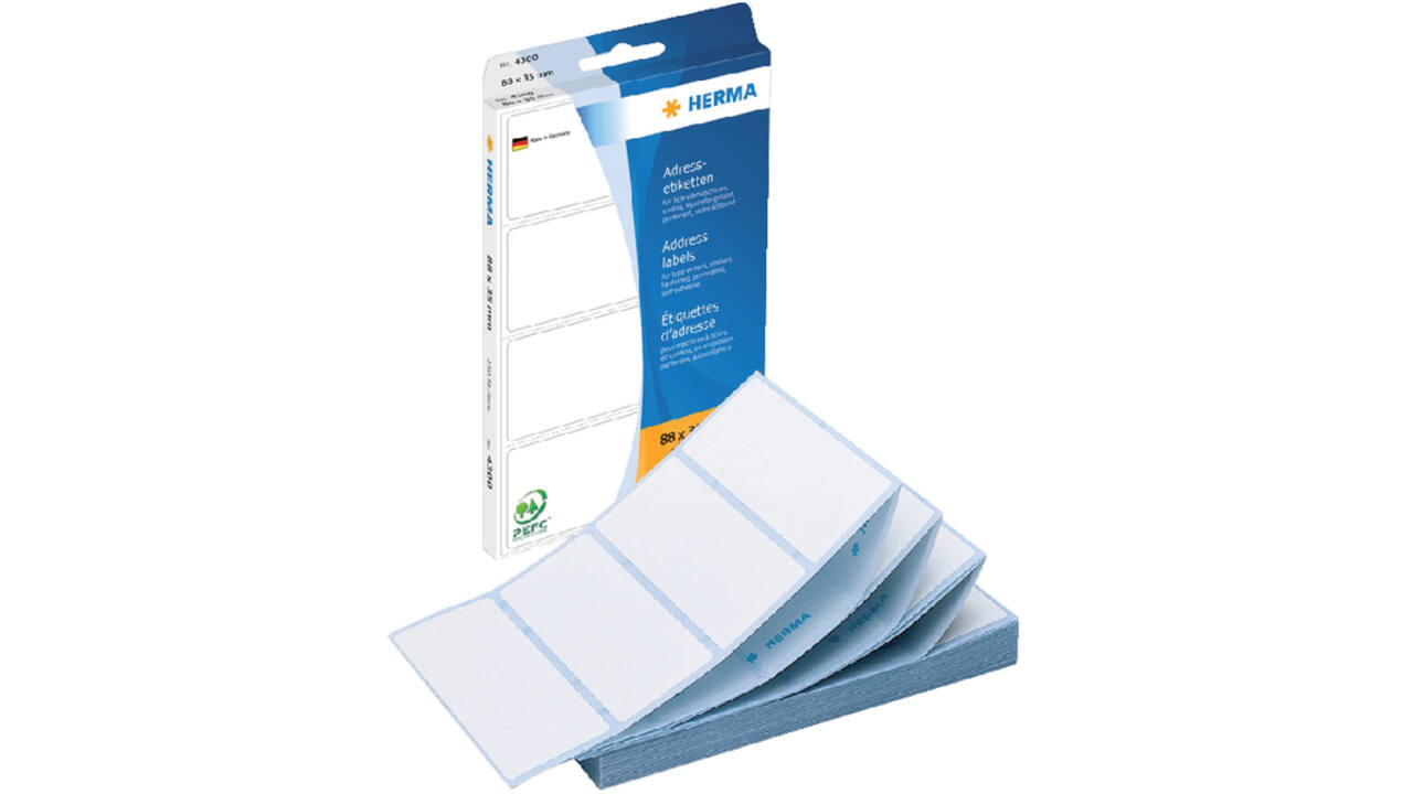 Etiket HERMA adres 4300 88x35mm 250stuks zig-zag