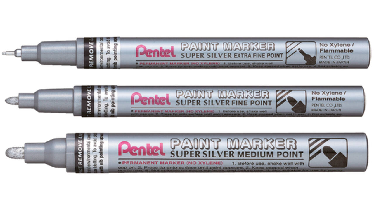 viltstift Pentel MFP10 rond 0.7mm zilver