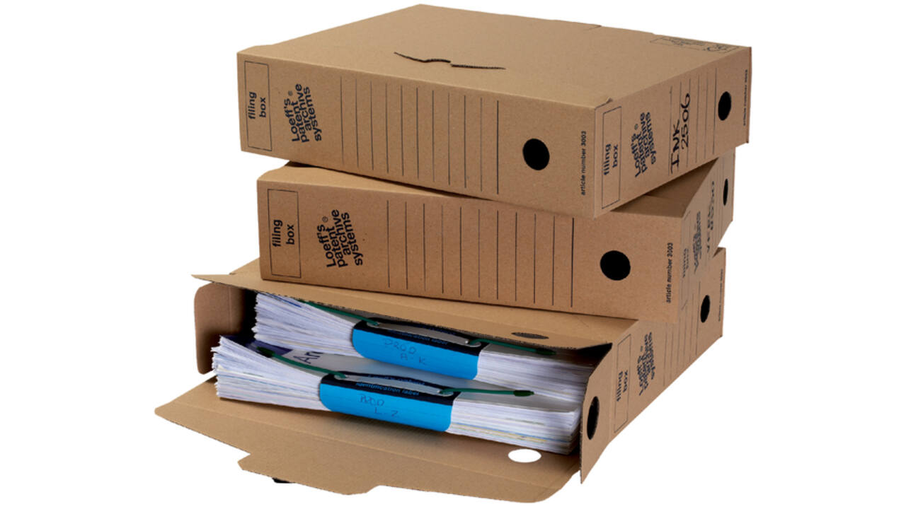 Archiefdoos Loeff Filing Box 3003 folio 345x250x80mm karton