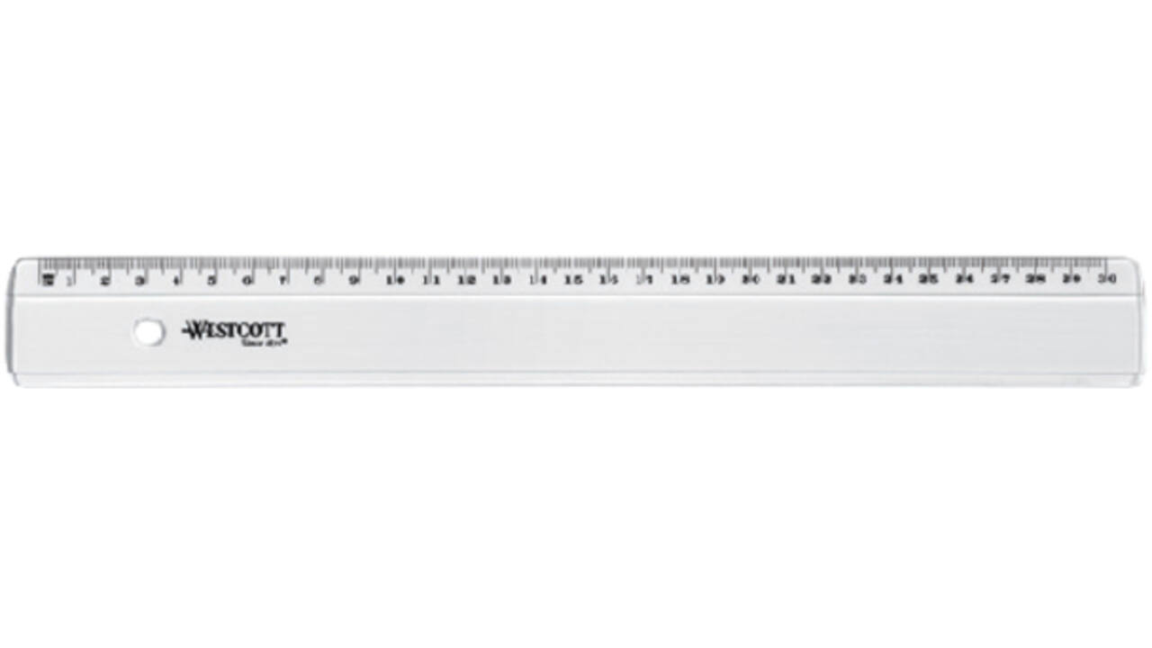Liniaal Westcott basic kunststof 30cm transparant