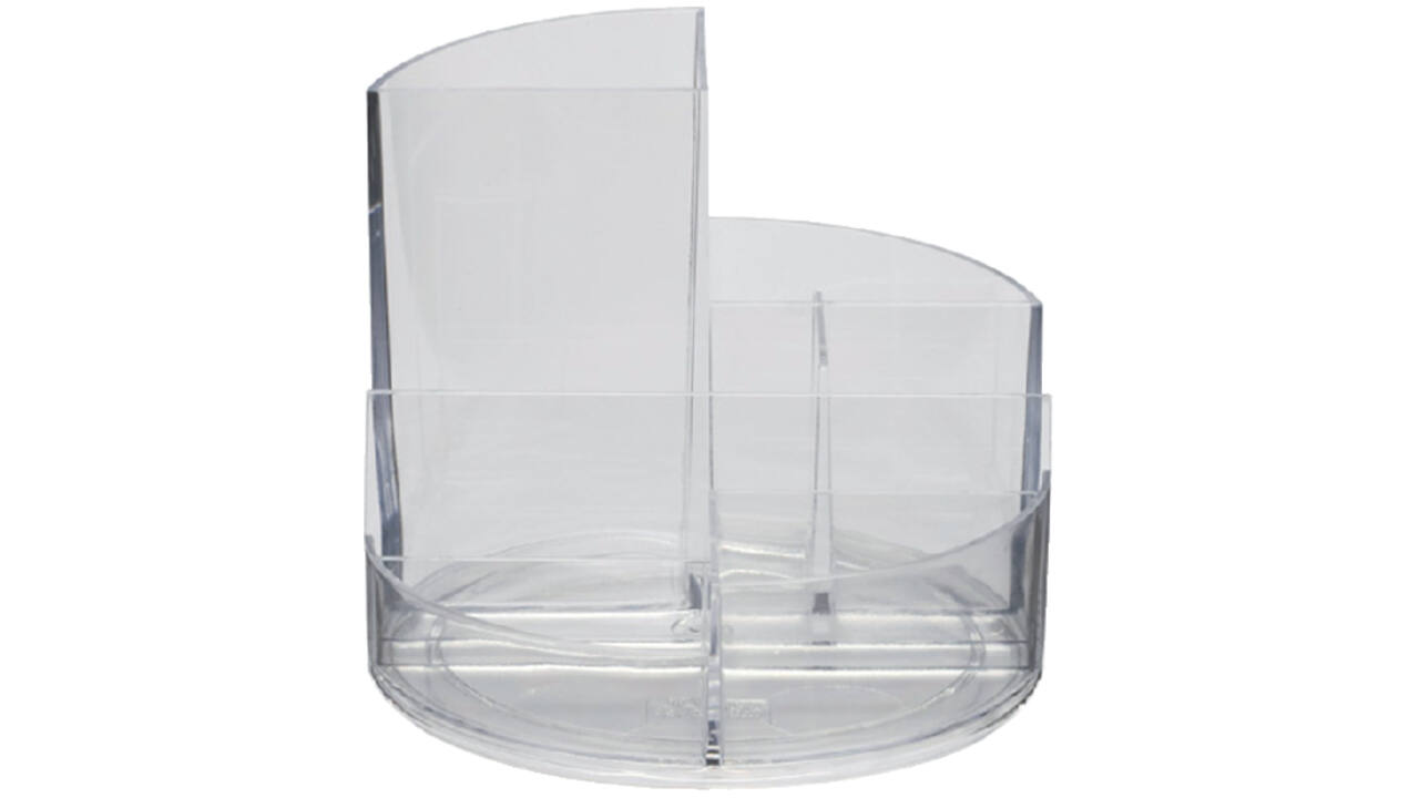 Pennenkoker MAUL roundbox 7 vakken Ø14x12.5cm helder transparant