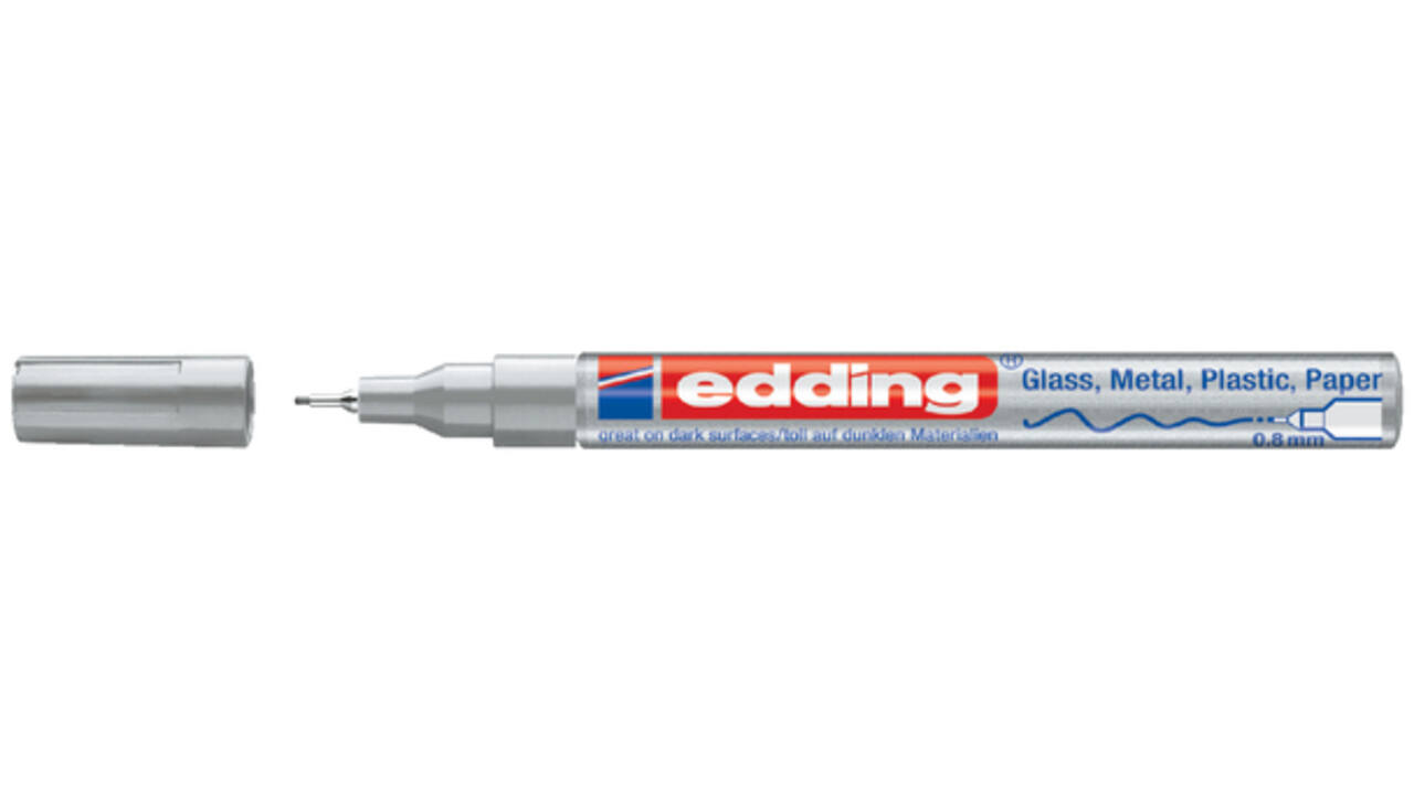 Viltstift Edding 780 lakmarker rond 0.8mm zilver