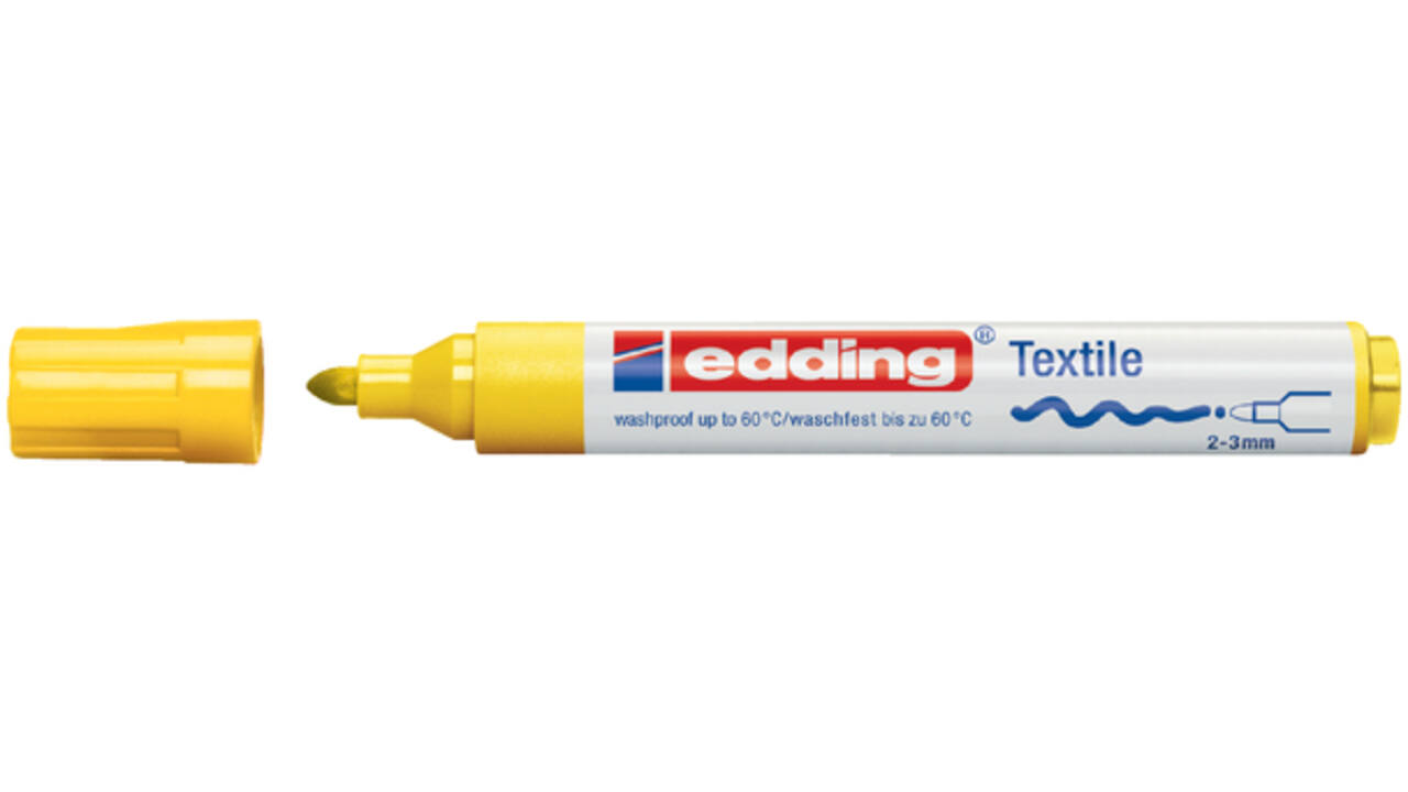 Viltstift edding 4500 textiel rond 2-3mm geel
