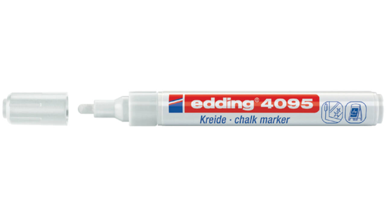 Krijtstift edding 4095 rond 2-3mm wit blister à 1 stuk