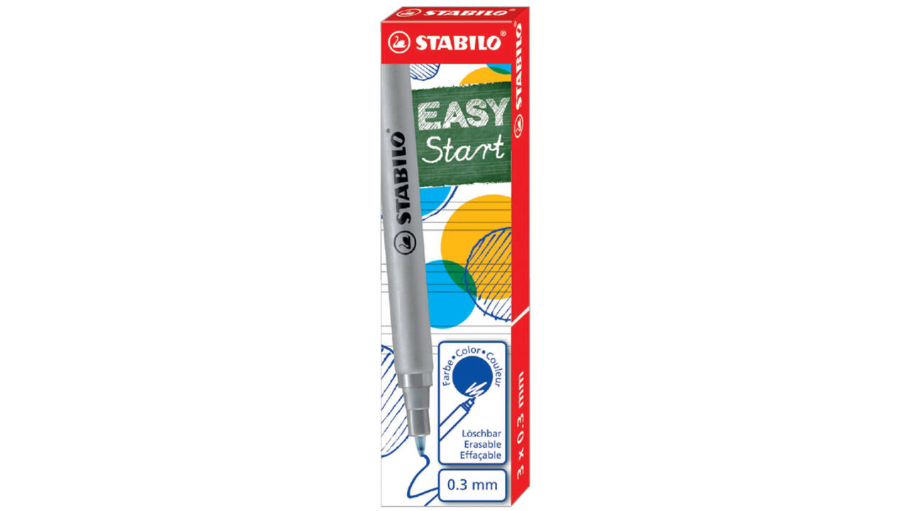 Rollerpenvulling STABILO Easyoriginal fijn blauw doosje à 3 stuks