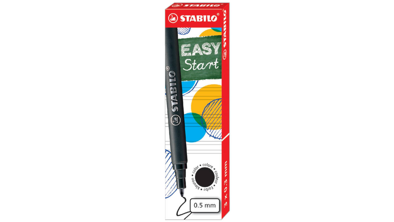 Rollerpenvulling STABILO Easyoriginal medium zwart doosje à 3 stuks