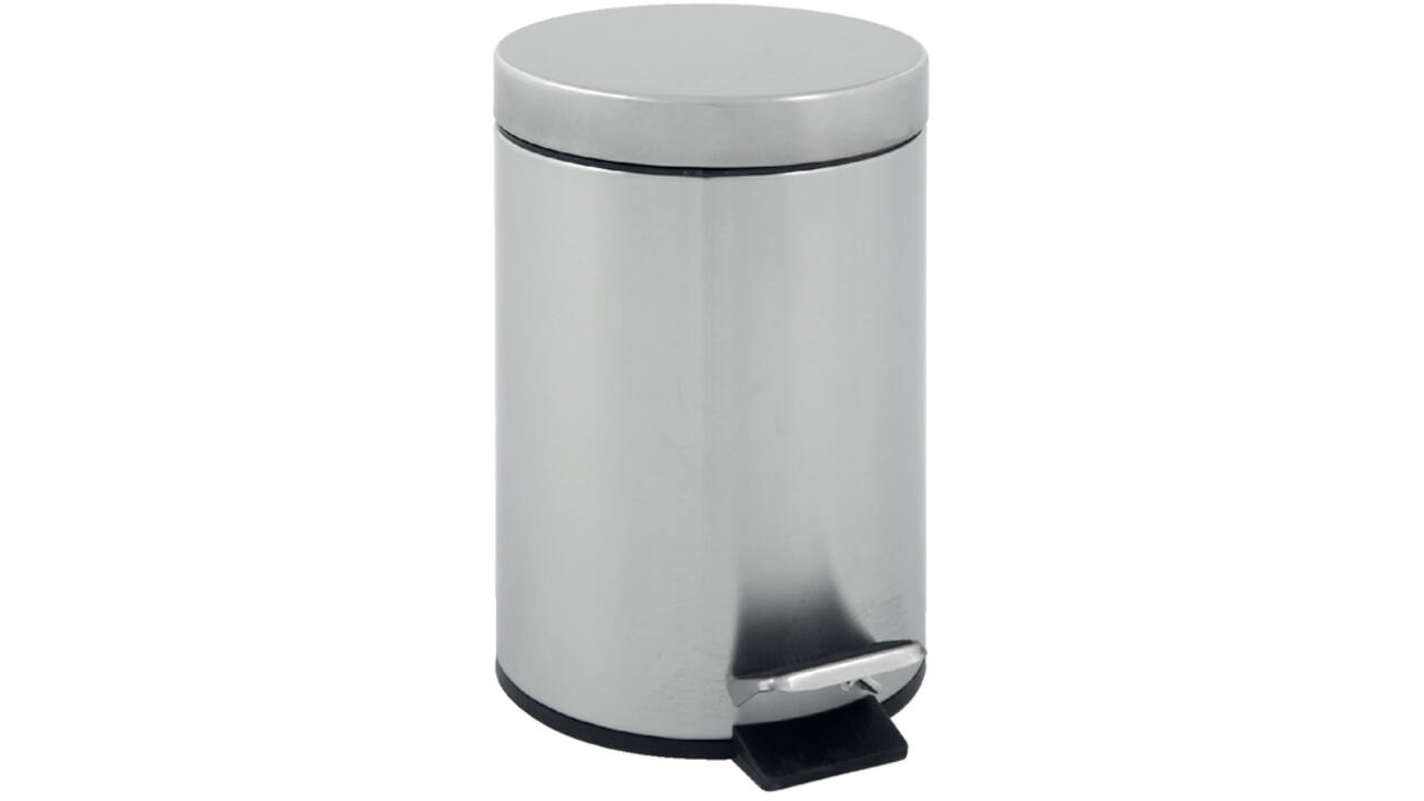 Afvalbak pedaalemmer RVS mat rond 5 liter